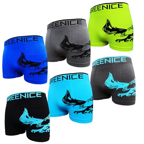 Junione 6er Pack Herren Boxershorts Retro Unterhose Seamless aus Microfaser (DE/NL/SE/PL, Alphanumerisch, XL, XXL, Regular, Regular, 6er Pack Farbmix 6) von Junione