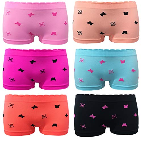 Junione 6er Pack Mädchen Pantys Unterhose Unterwäsche Slips Kids Shorts Schlüpfer Schmetterling Gr.110-152 (as3, Numeric, Numeric_110, Numeric_116, 6er Pack, 110-116) von Junione
