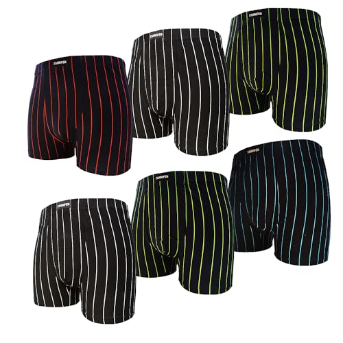Junione Herren Boxershorts Unterhosen aus Baumwolle Größe 4XL (4XL, 6er Pack) von Junione
