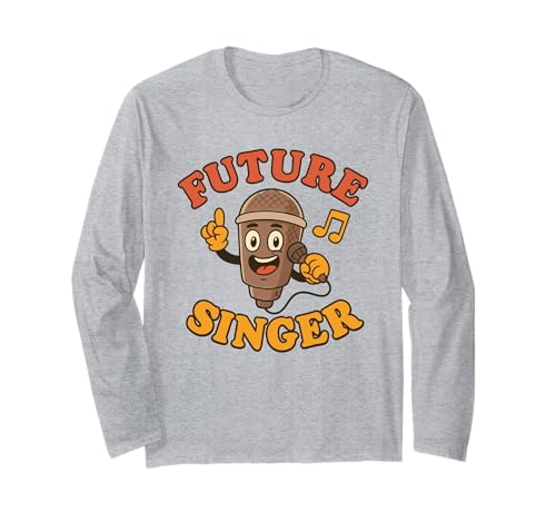 Zukunftssänger für Kinder, aufstrebende Sänger Musikkarriere Langarmshirt Zukunftssänger für Kinder, aufstrebende Sänger Musikkarriere Langarmshirt von Junior Pop Star Future Singer Performing Arts Wear