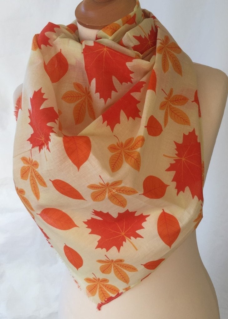 Herbstlaub Baumwollschal - Goldene Herbstfarben von JuniperAccessories