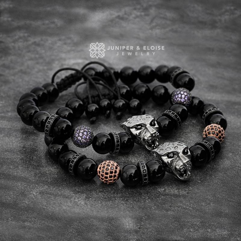 Top Weihnachtsgeschenke Für Ihn Paar Armbänder, Panther Armband, 925Er Silber Schmuck Männer Und Frauen Geschenke von JuniperandEloise