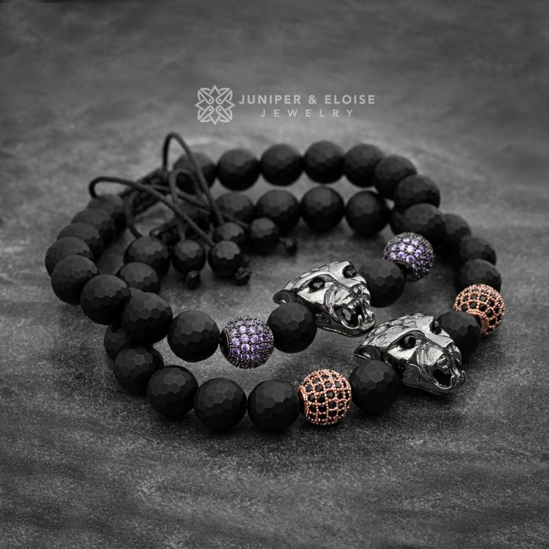 Top Weihnachtsgeschenkefür Ihn Paar Armbänder, Panther Armband Set, 925Er Silber Panther, Handwerker Armband, Schmuck Für Männer Und Frauen von JuniperandEloise