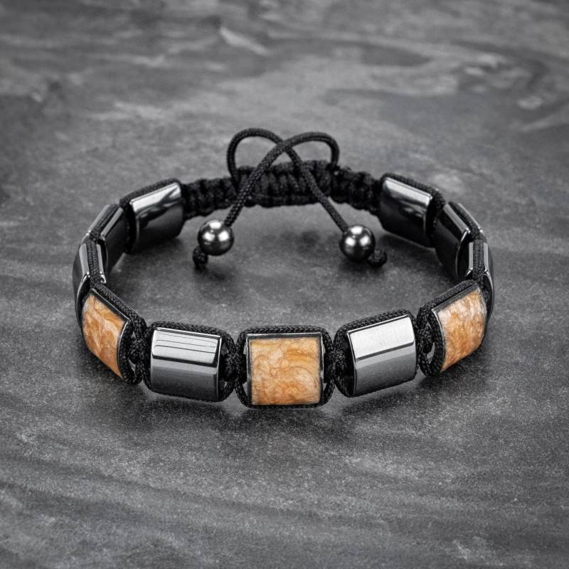 Top Weihnachten Geschenke Für Ihn Herren Orange Perlen Armband Silber Flache Armband, Schmuck Männer Einzigartige von JuniperandEloise