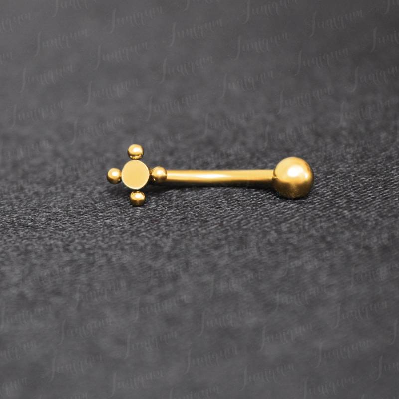 Augenbrauen-Piercing. Augenbrauen Barbell. Turm Ohrring Gold. Barbell 16G. Turm-Piercing-Schmuck. Chirurgenstahl Hantel. Ring von Juniqum
