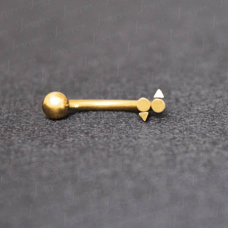 Augenbrauen Piercing. Barbell. Turm Ohrring Gold. Saatwelle Barbell 16G. Turmalin Piercing Schmuck. Bügel Aus Chirurgenstahl. Ring von Juniqum