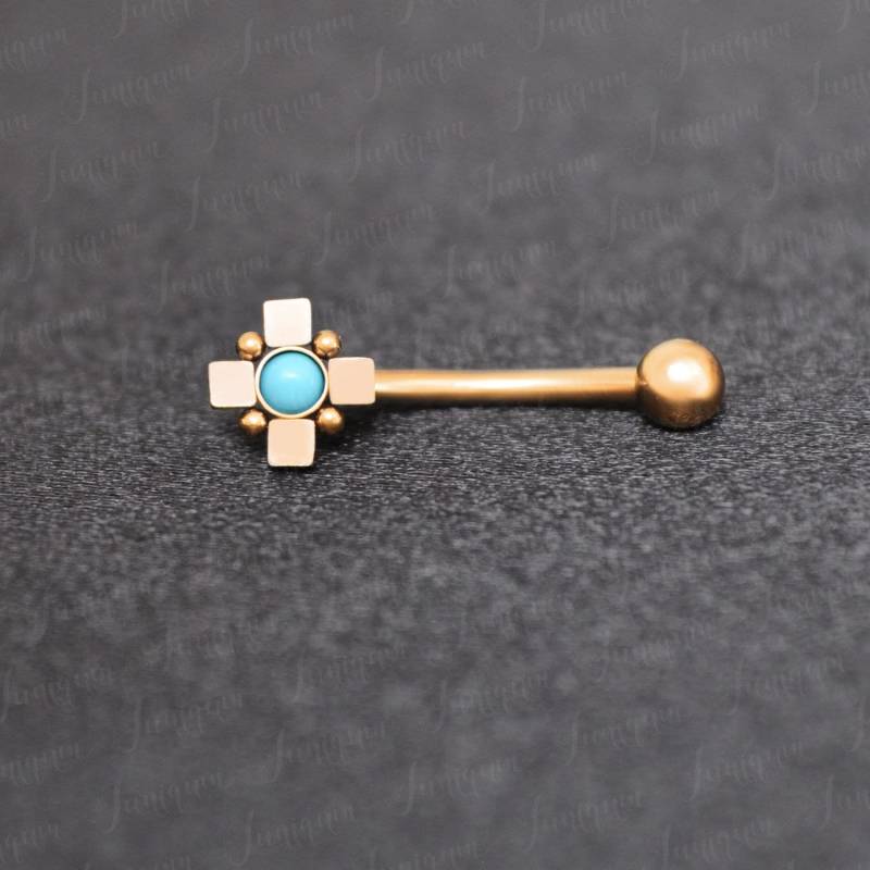 Augenbrauen Schmuck. Augenbrauen-Piercing. Turmarin Ohrring Opal. Turm Ring. Barbell Ohrringe Aus Chirurgenstahl. Barbell. Turm-Piercing-Schmuck von Juniqum