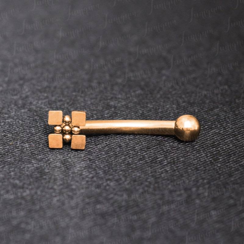 Augenbrauenpiercing. Augenbrauenhantel. Turm-Ohrring Aus Gold. Rook-Langhantel 16G. Rook-Piercing-Schmuck. Langhantel Chirurgenstahl. Augenbrauenring von Juniqum