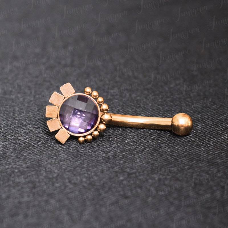 Augenbrauenpiercing. Augenbrauenhantel. Turm-Ohrring Aus Gold. Rook-Langhantel 16G. Rook-Piercing-Schmuck. Langhantel Chirurgenstahl. Augenbrauenring von Juniqum