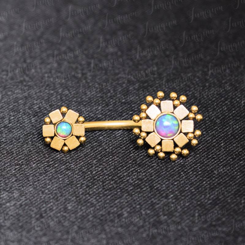 Bauchnabel Ringe Opal. Bauch Piercing Schmuck. Piercing. Bauchnabelpiercing. Langhantel von Juniqum