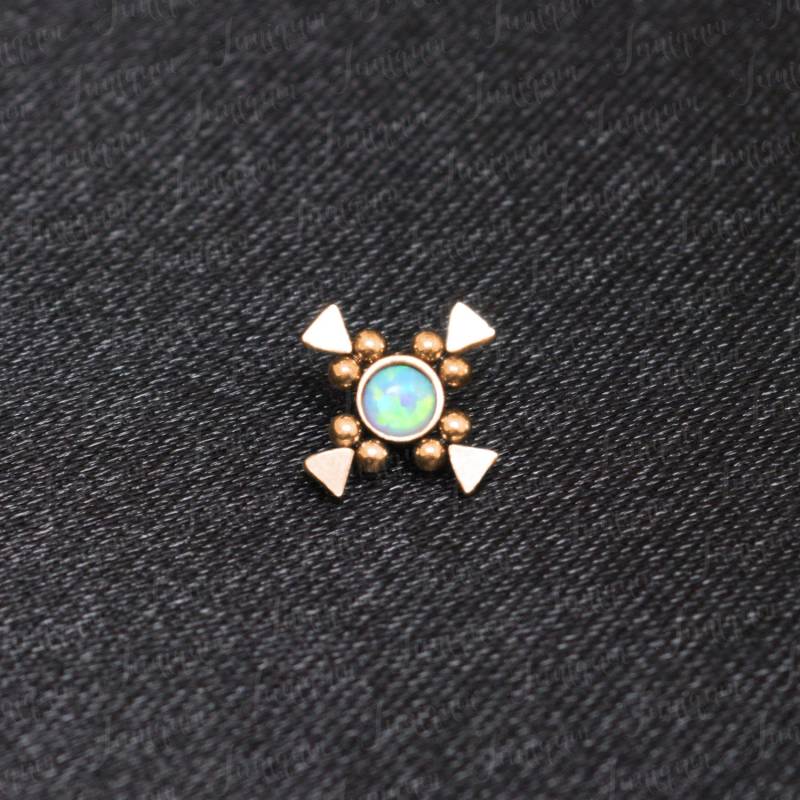 Dermalaufsatz Aus Chirurgenstahl. Hautschmuck. Hautpiercing. Dermal-Anker-Oberteil. Körperpiercing von Juniqum