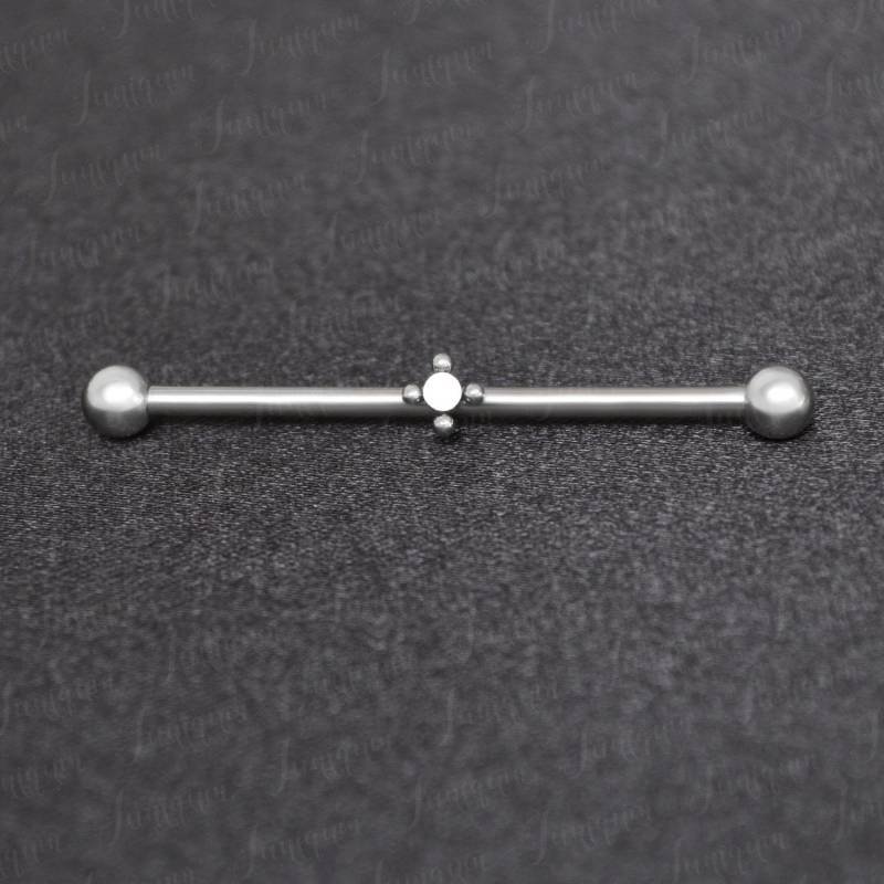 Industrielle Langhantel 14G. Industrieller Piercing-Schmuck. Gerüst-Ohrring. Langhantelpiercing. Bar-Ohrring Aus Chirurgenstahl von Juniqum