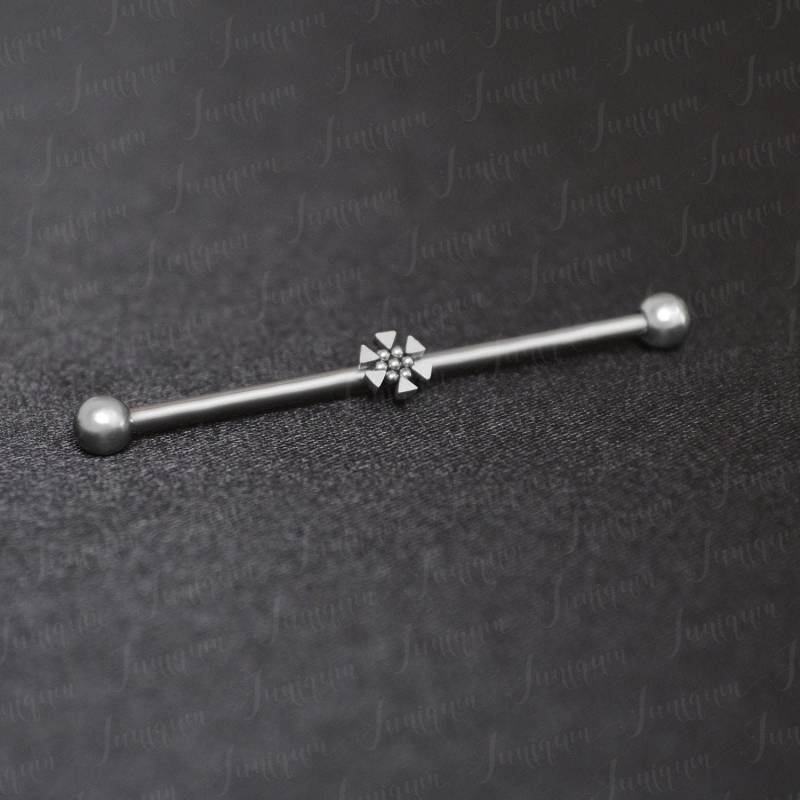 Industrieller Langhantel-Ohrring. Piercingstab 14G. Gerüst-Ohrring. Industrielles Schmuck-Piercing Aus Chirurgenstahl. Langhantelring von Juniqum
