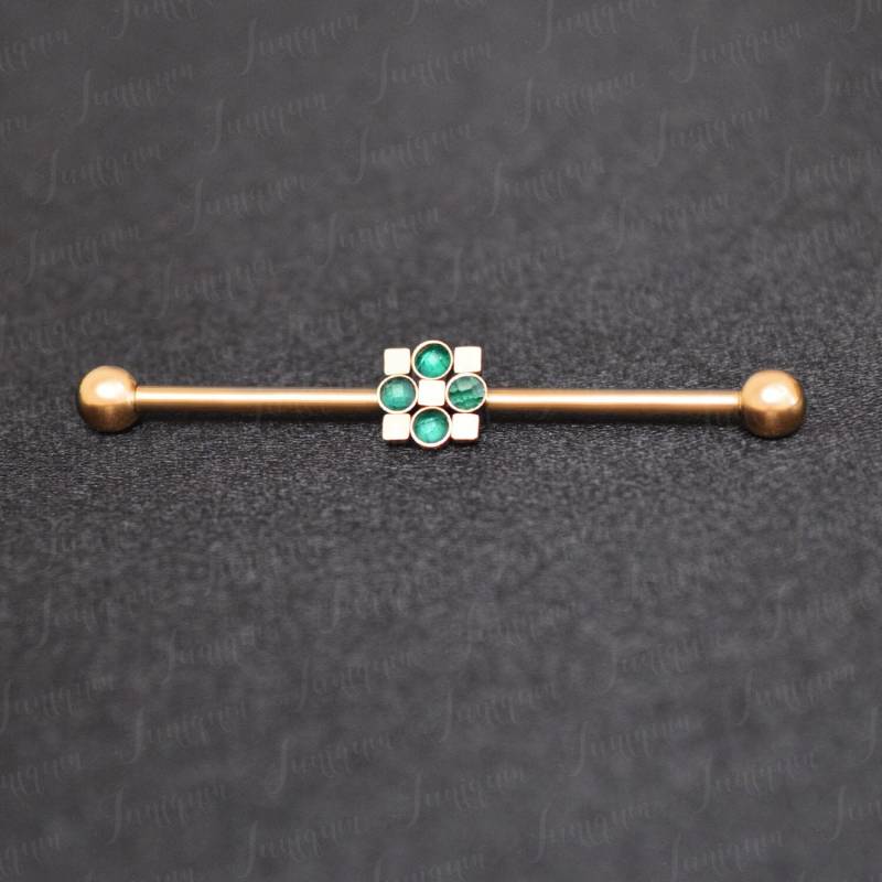 Industrieller Langhantel-Ohrring. Piercingstab 14G. Gerüst-Ohrring. Industrielles Schmuck-Piercing Aus Chirurgenstahl. Langhantelring von Juniqum