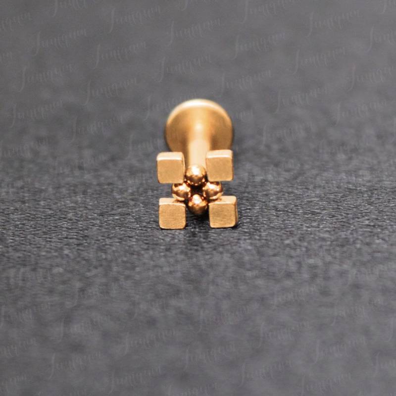 Lippenpiercing Aus Chirurgenstahl Gold. Monroe-Gestüt. Labret-Piercing. Flache Rückseite. Medusa-Schmuck. Philtrum Labret-Schmuck von Juniqum