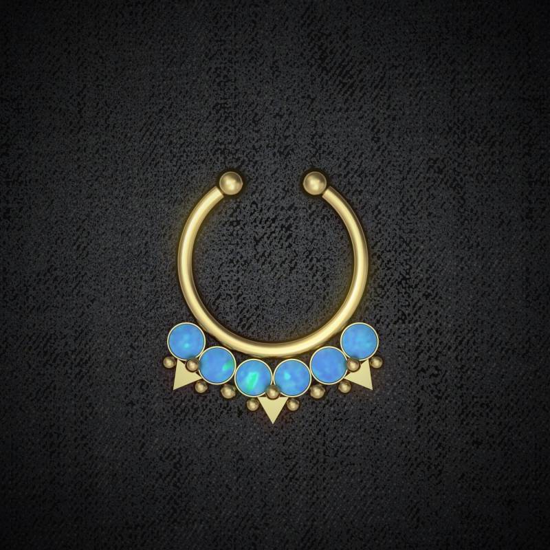 Septum Manschette. Fake Ring Aus Chirurgenstahl. Nasenring Creolen. Nasenmanschette. Fake-Piercing. Künstliches Septum-Piercing von Juniqum