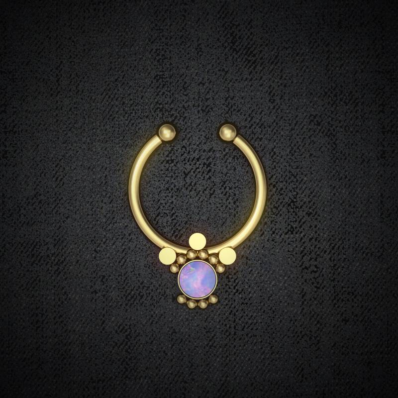 Septummanschette. Gefälschter Septumring Aus Chirurgenstahl. Fake-Nasenring-Reifen. Nasenmanschette. Fake-Piercing. Künstliches Septum-Piercing von Juniqum