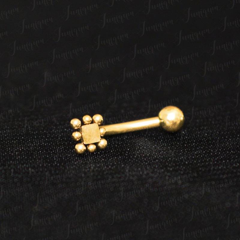 Turm Ohrring. Augenbrauen Ring. Turmalin Piercing Schmuck. Ein Barbell-Piercing. Curved Barbell Ohrring Aus Chirurgenstahl von Juniqum