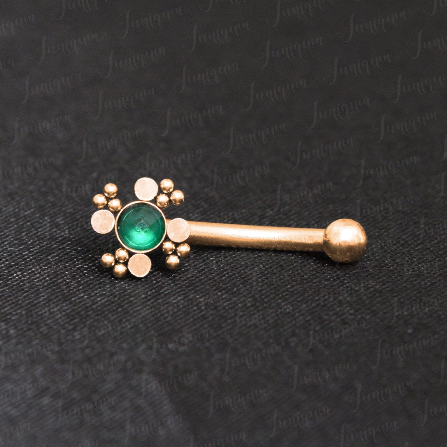 Turm Ohrring. Augenbrauen Ring. Turmalin Piercing Schmuck. Ein Barbell-Piercing. Curved Barbell Ohrring Aus Chirurgenstahl von Juniqum