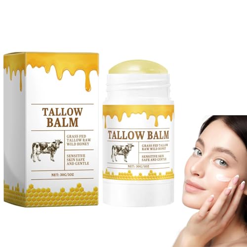 Beef Tallow Moisturizing Stick,Tallow Lip Balm, Balsamstift Aus Rindertalg Von Grasgefütterten Rindern, Balsam Aus Rindertalg, Spendet Feuchtigkeit Für Trockene Haut (1) von Junjie