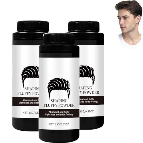 Texturpuder für Männer,Haarpuder Männer,Haar-Styling-Puder,Verleiht Sofort Textur und Volumen, Rein Natürliche Inhaltsstoffe,Starker Halt,Haarpuder für Männer (3g, 3PCS) von Junjie