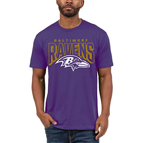 Junk Food Clothing x NFL - Baltimore Ravens - Bold Logo - Unisex Adult Short Sleeve Fan T-Shirt for Men and Women - Size XX-Large von Junk Food