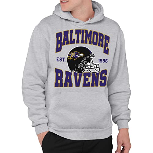 Junk Food NFL - Baltimore Ravens - Team Helmet - Unisex Adult Pullover Fleece Hoodie for Men and Women - Size Medium von Junk Food
