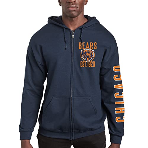 Junk Food Clothing x NFL - Chicago Bears - MVP Zip Hoodie - Unisex-Erwachsene Full Zip Hooded Sweatshirt für Männer und Frauen - Größe X-Large von Junk Food