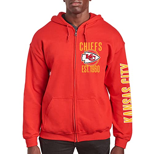 Junk Food Clothing x NFL - Kansas City Chiefs - MVP Zip Hoodie - Unisex-Erwachsene Full Zip Hooded Sweatshirt für Männer und Frauen - Größe XX-Large von Junk Food