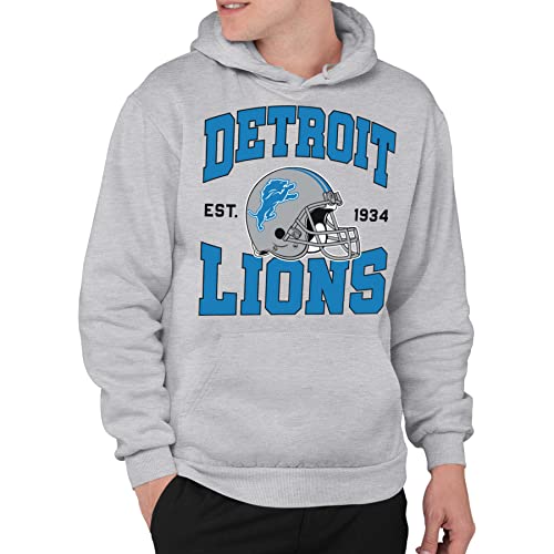 Junk Food Clothing x NFL - Team Helm - Pro Football Erwachsene Pullover Kapuzen-Fleece Sweatshirt für Damen und Herren - Grau von Junk Food