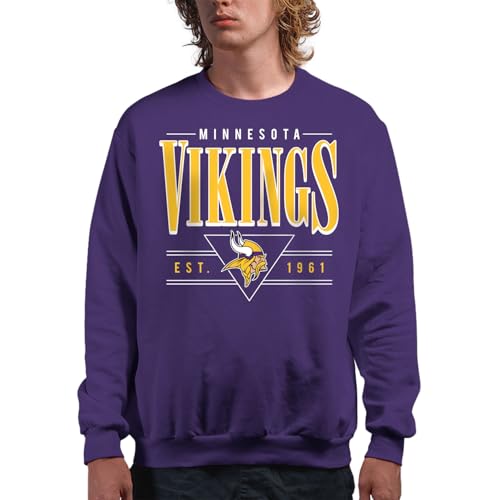 Junk Food Herren Minnesota Vikings Established Retro-NFL Adult Crew Fleece for Men & Women Pullover, Violett, X-Large von Junk Food