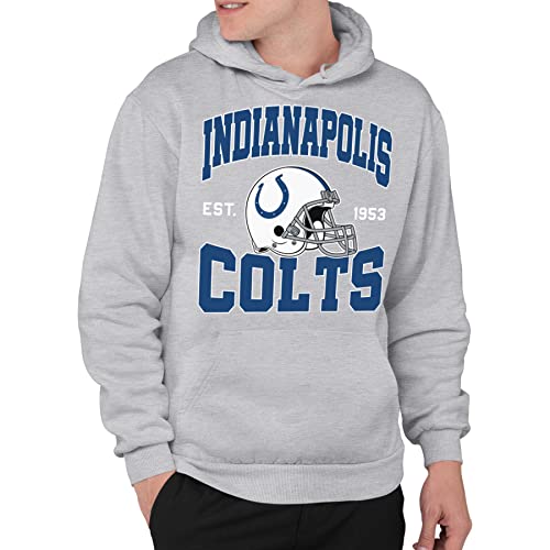 Junk Food NFL - Indianapolis Colts - Team Helmet - Unisex Adult Pullover Fleece Hoodie for Men and Women - Size Large von Junk Food