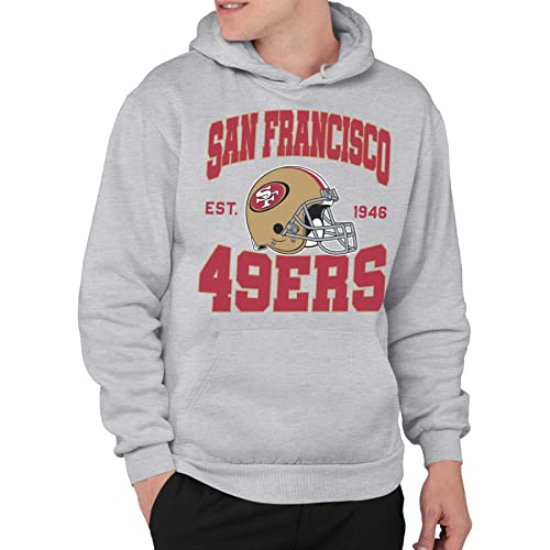 Junk Food NFL - San Francisco 49ers - Team Helmet - Unisex Adult Pullover Fleece Hoodie for Men and Women - Size 3X-Large von Junk Food