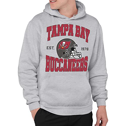 Junk Food NFL - Tampa Bay Buccaneers - Team Helmet - Unisex Adult Pullover Fleece Hoodie for Men and Women - Size Large von Junk Food