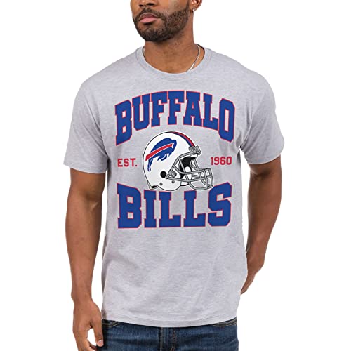 Junk Food Unisex-Erwachsene NFL Team Helm T-Shirt, Buffalo Bills-Heather Grey, X-Large von Junk Food