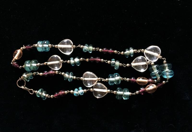 25 Zoll Aqua Und Lila Perlen Halskette Aquaperlen Klare Glas Herz 25 Zoll Aqua Und Lila Perlen Halskette Aquaperlen Klare Glas Herz von JunkQueenJellyBean
