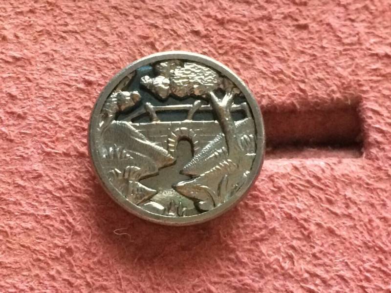 Antik Getönter Spiegel Rückseite Metall Bild Button Bridge & Stream von JunkQueenJellyBean