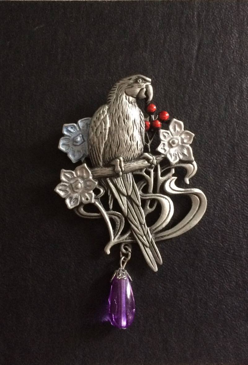 J.j. Papagei Brosche J. Jonette Fabelhafte Jugendstil Revival Pin J.j. Papagei Brosche J. Jonette Fabelhafte Jugendstil Revival Pin von JunkQueenJellyBean