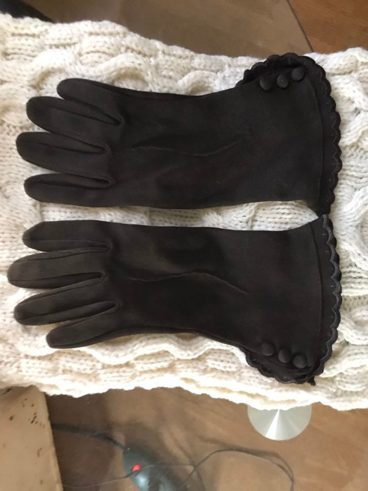 Vtg 60Er Braune Schuppige Kantenhandschuhe Knöpfe An Manschetten - Größe Extra Klein von JunkQueenJellyBean
