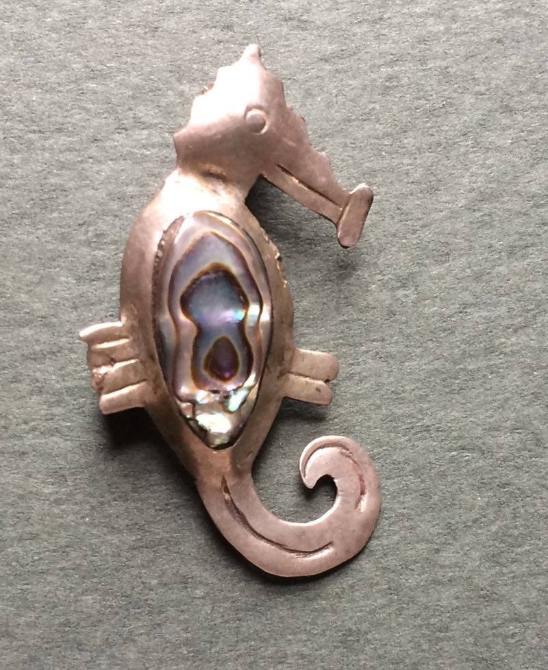 sterling Silber Seepferdchen Pin-Brosche Mexiko Prh 3 Adler Anstecker/Brosche Mit Abalone sterling Silber Seepferdchen Pin-Brosche Mexiko Prh 3 Adler Anstecker/Brosche Mit Abalone von JunkQueenJellyBean