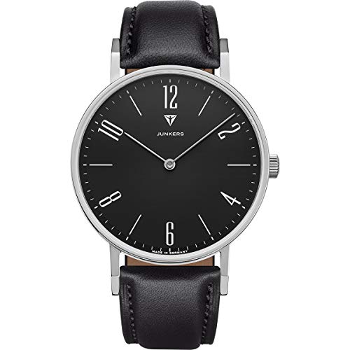 Junkers Dessau Analog Quarz Uhr Lederarmband Saphirglas Ziffern schwarz 9.16.01.02 von Junkers