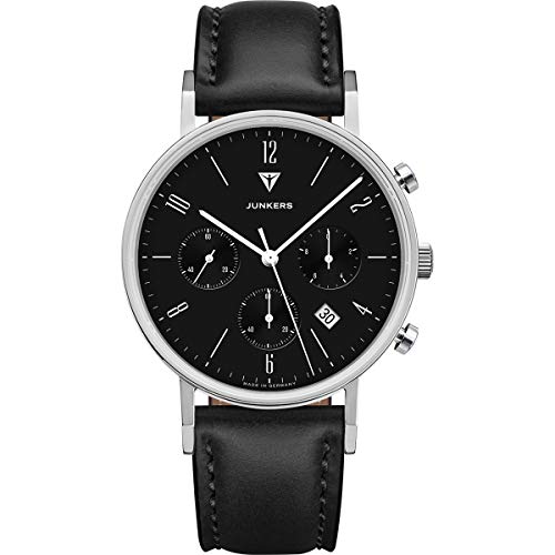 Junkers Dessau Analog Quarzuhr Chronograph Lederarmband Saphirglas schwarz 9.19.01.02 von Junkers