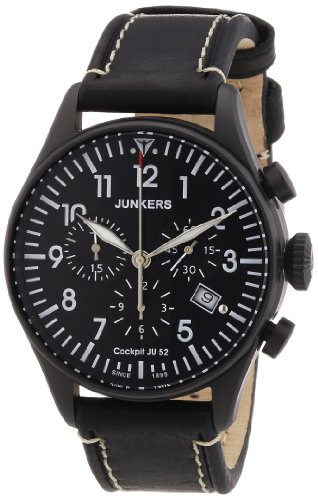Junkers Herren-Armbanduhr XL Chronograph Quarz Leder 6182-2 von Junkers