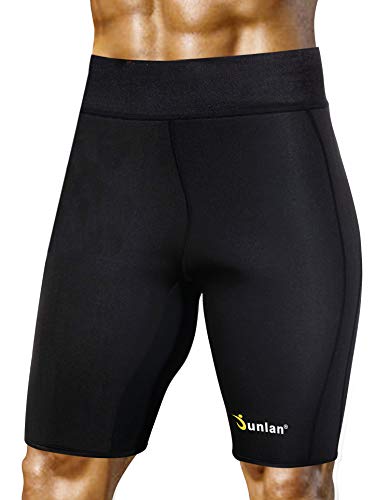 Herren-Thermo-Shorts, für Workout, Sauna, Hot Sweat, Herren, schwarz, Large von Junlan