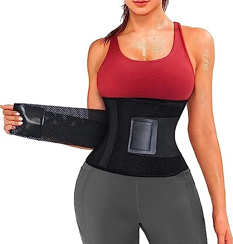 Junlan Bauchweg Bbody Damen Waist Trainer Damen Bauchweg Gürtel Fitnessgürtel Taillenformer Bauchweggürtel Schwitzgürtel Zum Abnehmen (schwarz, 3XL) von Junlan