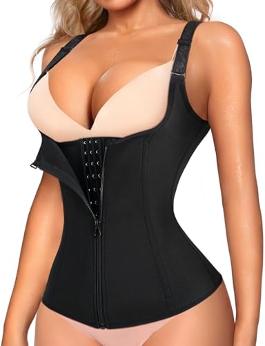 Junlan Bauchweg Body Damen Bauchweggürtel Korsage Damen Bauchweg Body Shaper Damen Waist Trainer Damen Korsett Damen Taillenformer (schwarz, Large) von Junlan