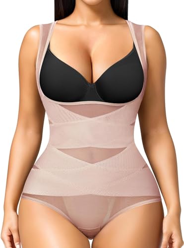 Junlan Body Shapewear Damen Bauchweg Bodysuit Figurenformend Damen Body Shaper Formbody Miederbody Taillenformer Damen Bauchweg Body (Lila, L) von Junlan