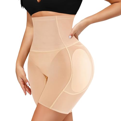 Junlan Damen Figurformend Miederpants Shapewear Bauchweg Unterhose Spanx Push up Unterhose Damen Butt Lifter Body Shaper (Beige, Small) von Junlan
