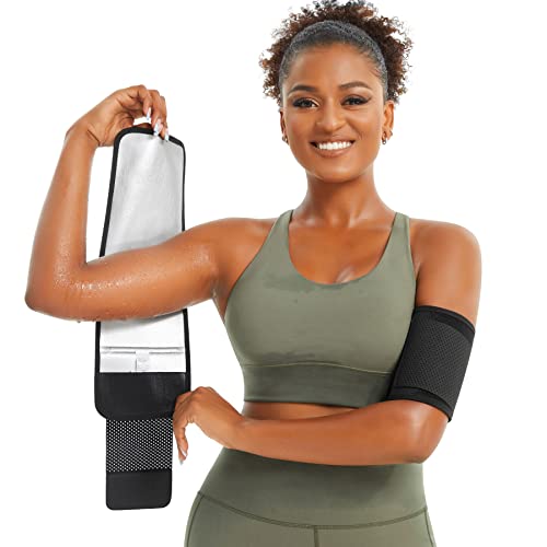 Junlan Einstellbare Arm Gürtel Damen Sauna Effekt Thermo Schweiß Arm Bands Trimmer Arm Former Oberarme Schlanker Shaper(schwarz, S-M) von Junlan