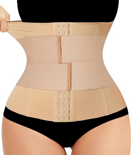 Junlan Korsett Damen Bauchgurt Schwangerschaft Bauchweg Waist Trainer Damen Bauchweggürtel Schwangerschaftsgürtel (beige, M) von Junlan